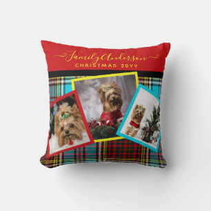 FOTOKUSSEN - Anderson Tartan Kerstmis Rood Blauw Kussen