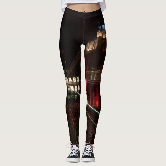 Fotoleggings abstract, hoog gebouw leggings (Voorkant)