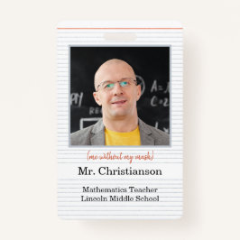 Fotoleraar ID-badge school, ik zonder masker Badge