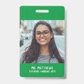 Fotolerverpleger, groene naam badge (Achterkant)