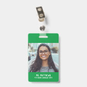 Fotolerverpleger, groene naam badge (Achterkant met clip)