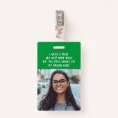 Fotolerverpleger, groene naam badge (Voorkant met clip)