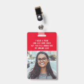 Fotolerverpleger rode naam badge (Voorkant met clip)