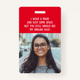 Fotolerverpleger rode naam badge