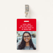 Fotolerverpleger rode naam badge (Voorkant met clip)