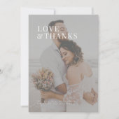 Fotoliefde en bedankt moderne typografie bruiloft (Voorkant)