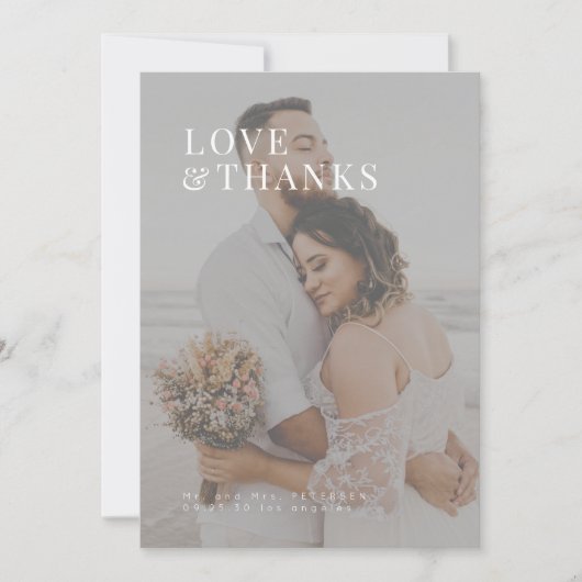 Fotoliefde en bedankt moderne typografie bruiloft (Voorkant)