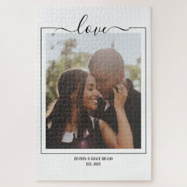Fotoliefdestypografie unieke persoonlijke DIY Legpuzzel