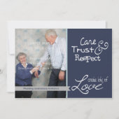 Fotoliefdesvertrouwen bij bruiloft kaart (Voorkant)