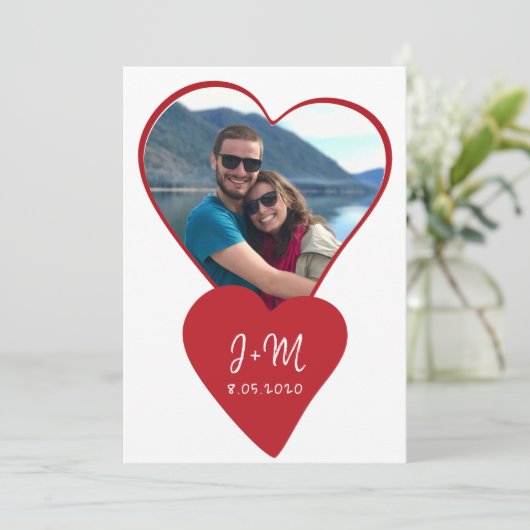 Fotoliefhebber initialen hart Valentijnsdag Feestdagenkaart (Staand voorkant)