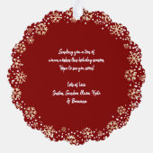 Fotoliefhebber Joy Gold Snowflake Chic Kerstmis Ornament Kaart (Achterkant)