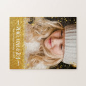 Fotoliefhebzucht Typografie Gold Stars Glitter Legpuzzel (Horizontaal)