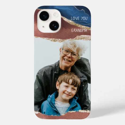 Fotoliefje: oma Blue Terracotta Gold Case-Mate iPhone Case (Achterkant)