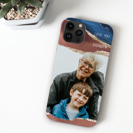 Fotoliefje: oma Blue Terracotta Gold Case-Mate iPhone Case