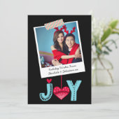 Fotolijst en lint Kerstvreugde Hart Feestdagenkaart (Staand voorkant)