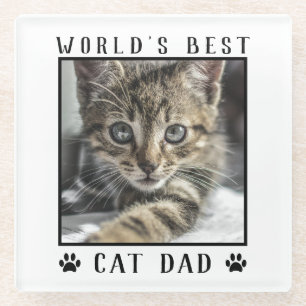 Fotolijst met pootafdrukken voor de 'Beste Kattenp Glazen Onderzetter