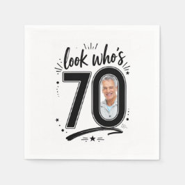 Fotolijst voor 70e verjaardagsfeestje servet
