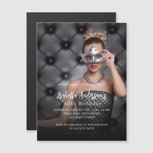 Fotoluxe op feestdag magnetische uitnodiging (Voorkant / Achterkant)