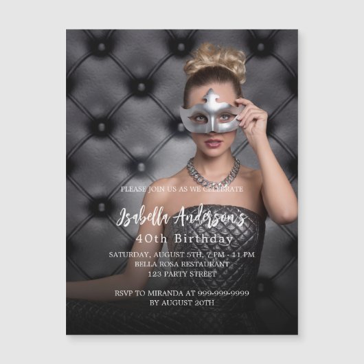 Fotoluxe op feestdag magnetische uitnodiging (Voorkant)