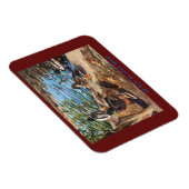 Fotomagneet met eenden op bordeaux magneet (Rechterzijde)