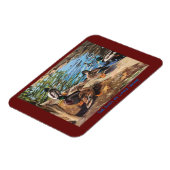 Fotomagneet met eenden op bordeaux magneet (Linkerzijde)