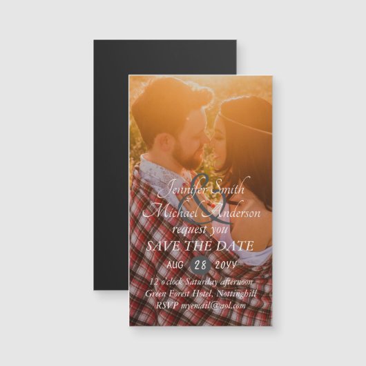 FOTOMAGNET Trouw Uitnodiging Save the Date RSVP (Voorkant / Achterkant)