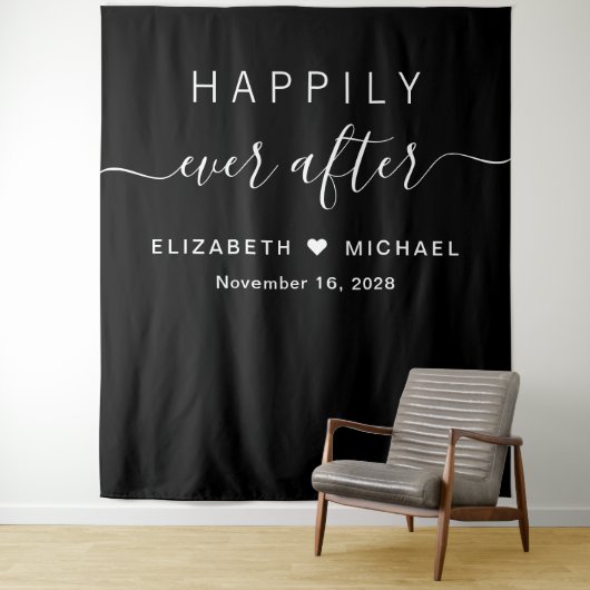 Fotomata 'Happily Ever After' Zwart Wandkleed (In situ)