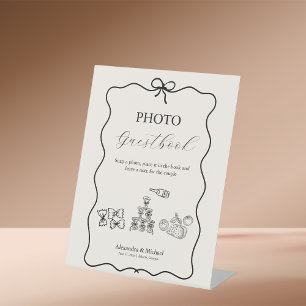 Fotomateriaal Golvend Whimsical Italiaans Doodle B Reclamebord Met Voetstuk