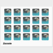 Fotomeer Diermeer met waterreflectie Vierkante Sticker (Vel)