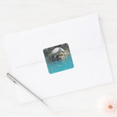 Fotomeer Diermeer met waterreflectie Vierkante Sticker (Envelop)