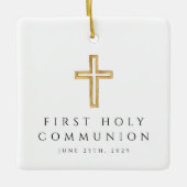 Fotomeisje Religieuze Cross First Communie Keramisch Ornament (Voorkant)