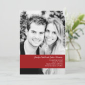 Fotomelding framboos Save the Date Kaart (Staand voorkant)