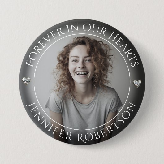 FotoMemorial in Loving Memory Ronde Button 7,6 Cm (Voorkant)
