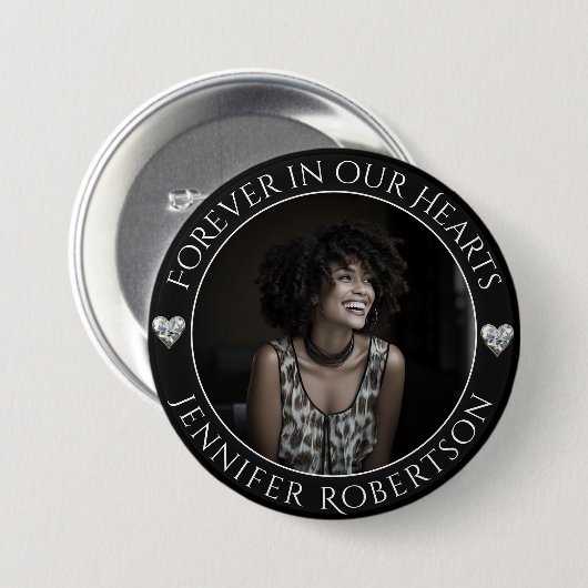 FotoMemorial in Loving Memory Ronde Button 7,6 Cm (Voorkant /achterkant)