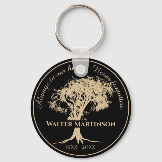 FotoMemorial in Loving Memory Tree Sleutelhanger (Voorkant)