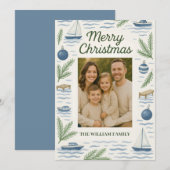 Fotomerrenthema Aanpasbare Kerstkaart (Voorkant / Achterkant)