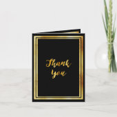 Fotomijlpaal verjaardag Dank je zwart goud Bedankkaart (Voorkant)