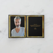 Fotomijlpaal verjaardag Dank je zwart goud Bedankkaart (Binnen)