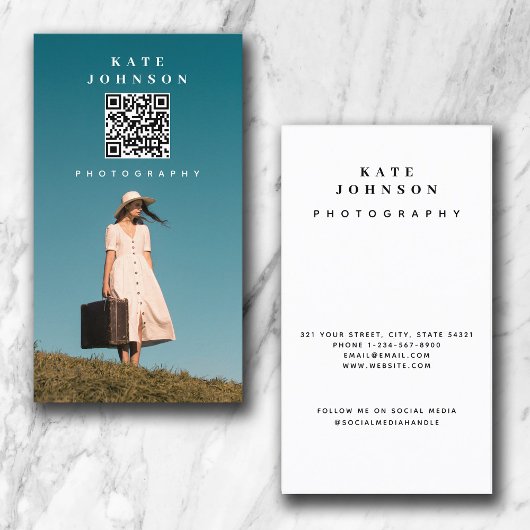 Fotominimale fotograaf QR Code Social Media Visitekaartje