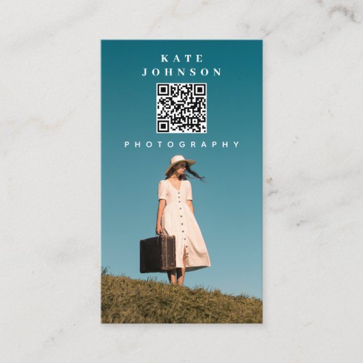 Fotominimale fotograaf QR Code Social Media Visitekaartje (Voorkant)
