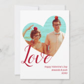 Fotominimalistisch liefdeshart Rode Valentijn Dag Feestdagenkaart (Voorkant)