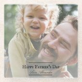 Fotominimalistisch Vaderdag Glazen Onderzetter (Voorkant)