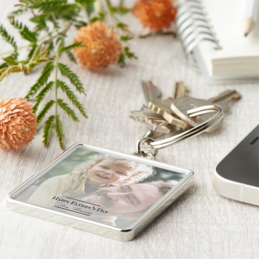 Fotominimalistisch Vaderdag Sleutelhanger (Zijkant)