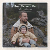 Fotominimalistisch Vaderdag | wit Glazen Onderzetter (Voorkant)