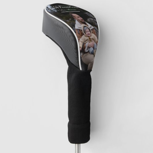 Fotominimalistisch Vaderdag | wit Golfheadcover (Schuin)