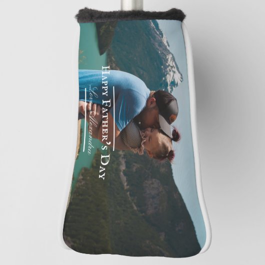 Fotominimalistisch Vaderdag | wit Golfheadcover (Draai 90)