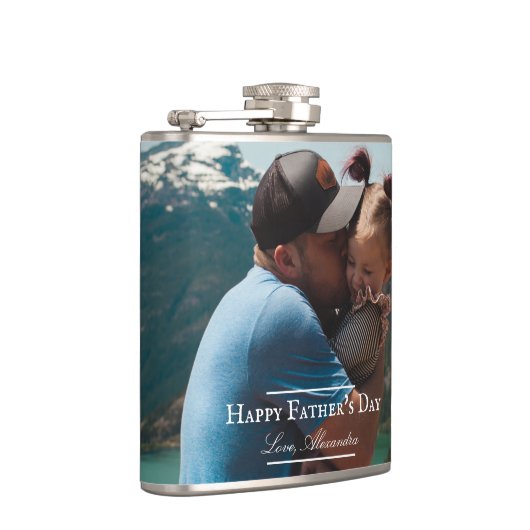 Fotominimalistisch Vaderdag | wit Heupfles (Rechts)