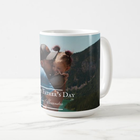 Fotominimalistisch Vaderdag | wit Koffiemok (Voorkant rechts)