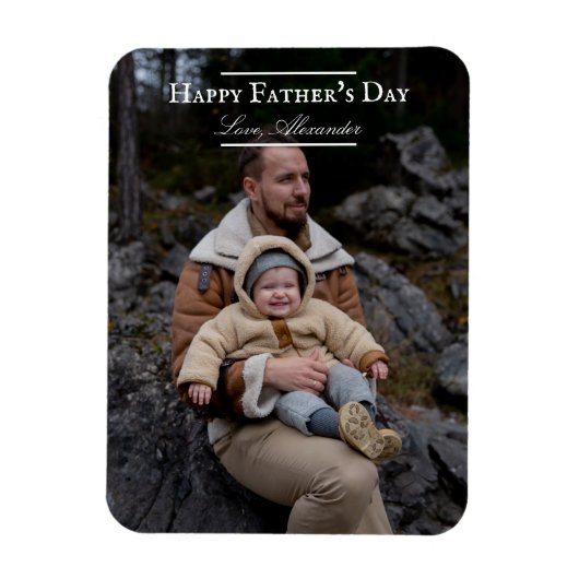 Fotominimalistisch Vaderdag | wit Magneet (Verticaal)