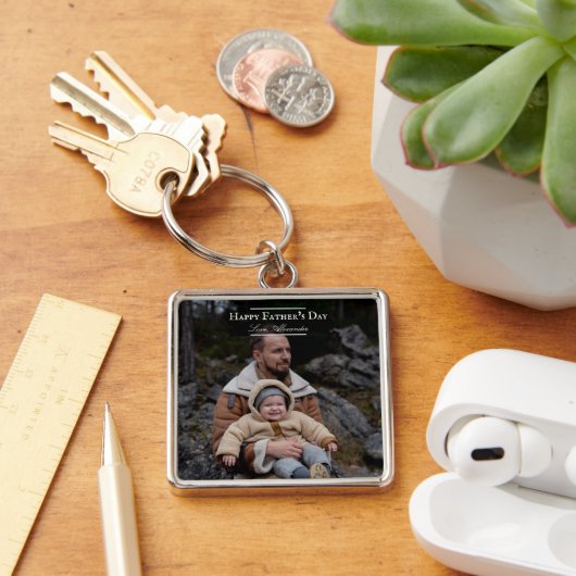 Fotominimalistisch Vaderdag | wit Sleutelhanger (Bureau)